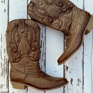 Cowboy Boots by Gaucho Brown Leather Size 7